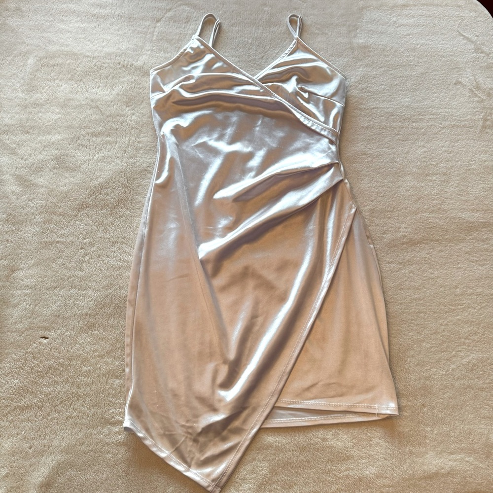 White chrome dress in women’s size medium.